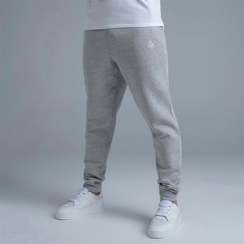 SikSilk Heren Essentials Joggingbroeken Grey Marl