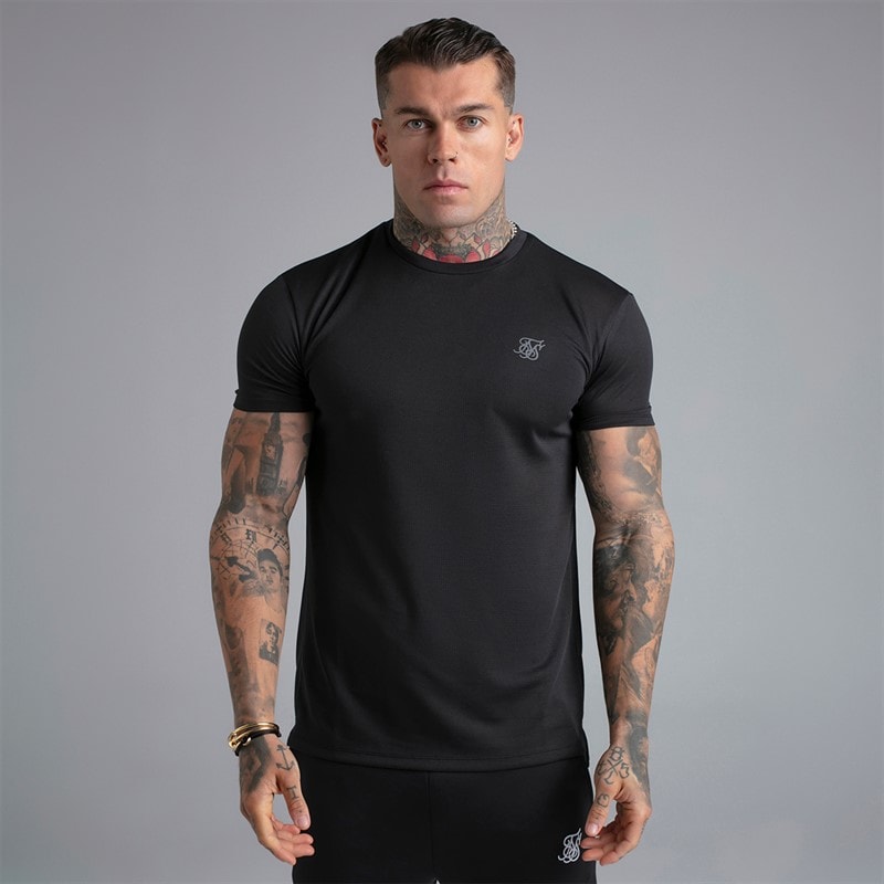 SikSilk Heren Muscle Fit T-shirt Zwart