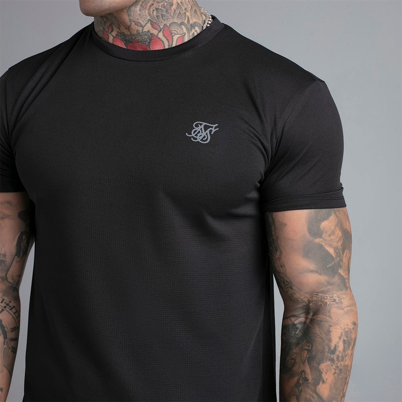 SikSilk Heren Muscle Fit T-shirt Zwart - Afbeelding 2