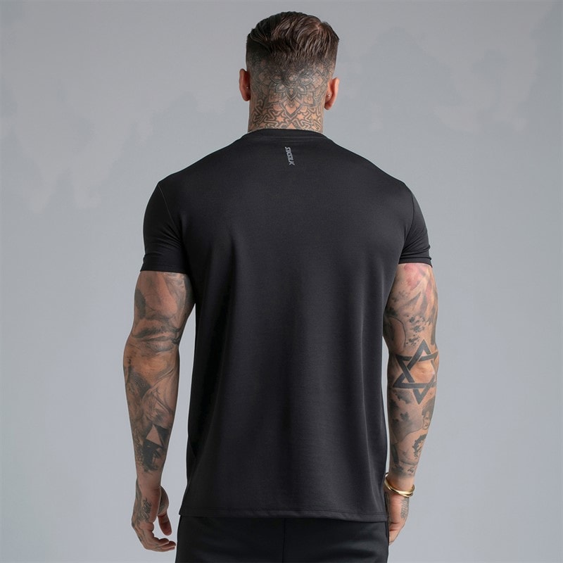 SikSilk Heren Muscle Fit T-shirt Zwart - Afbeelding 3