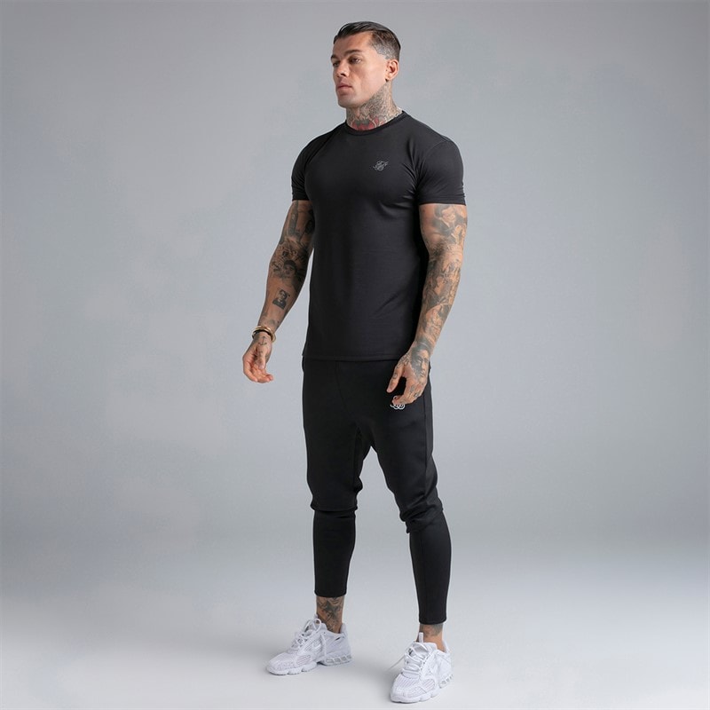 SikSilk Heren Muscle Fit T-shirt Zwart - Afbeelding 4