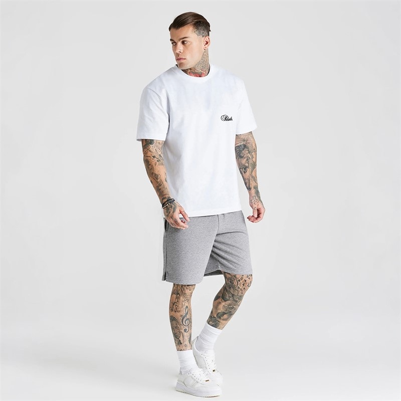 SikSilk Shorts Essentiels Homme Grey Marl - Image 4