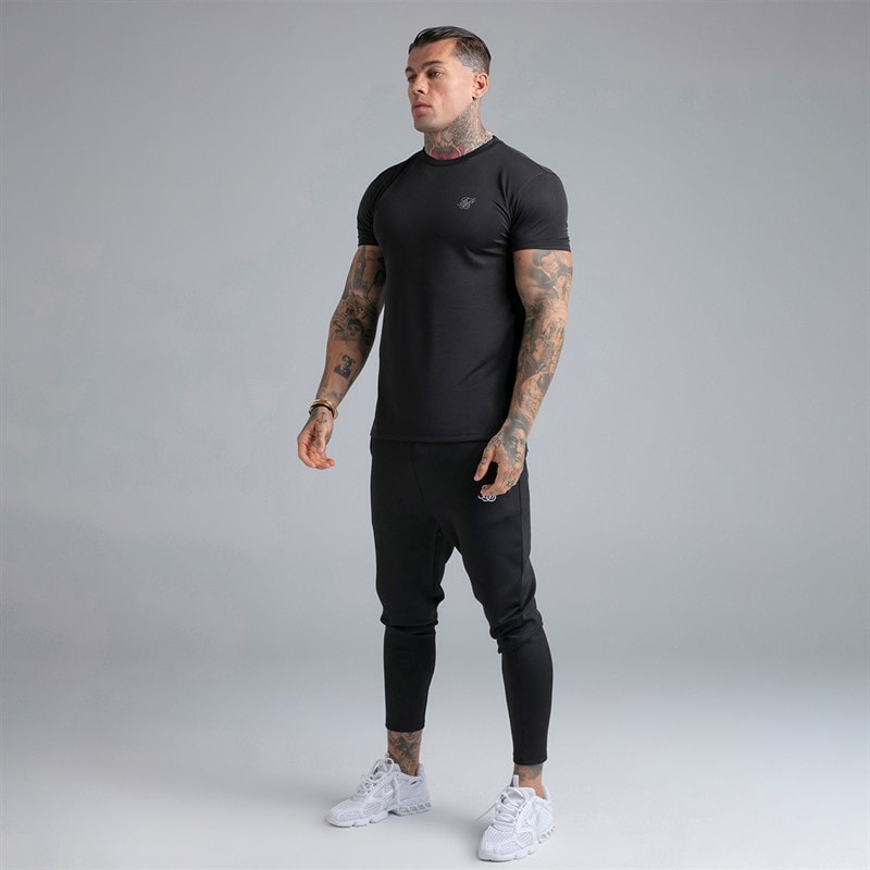 SikSilk Heren Set van 2 Muscle Fit T-shirts Zwart - Afbeelding 5