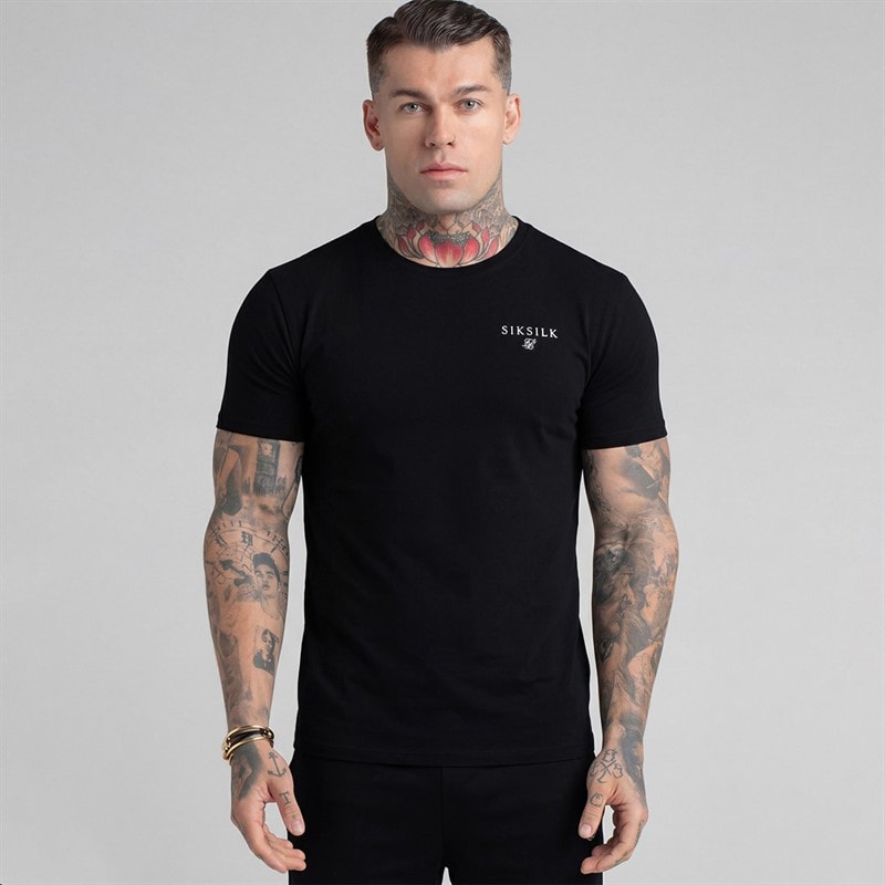 SikSilk T-shirt i spodenki dla niego kolor Czarny – zdjęcie  3