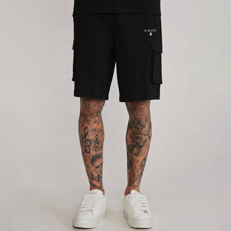 SikSilk T-shirt i spodenki dla niego kolor Czarny – zdjęcie  4