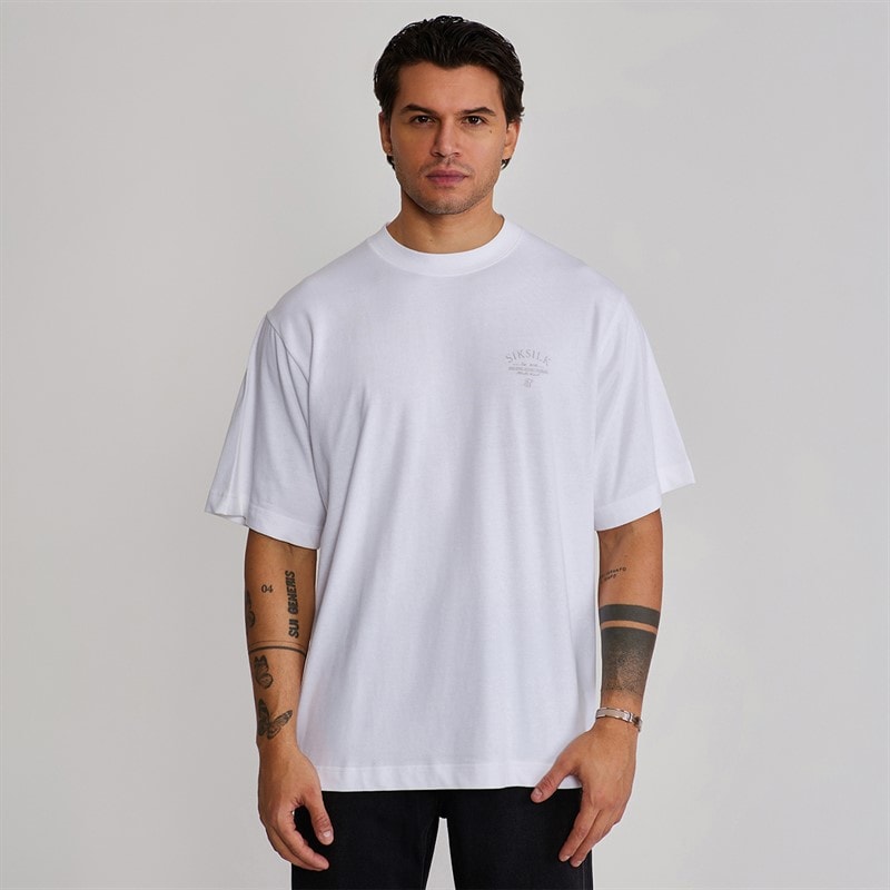 SikSilk T-shirt z grafiką dla niego kolor White – zdjęcie  2