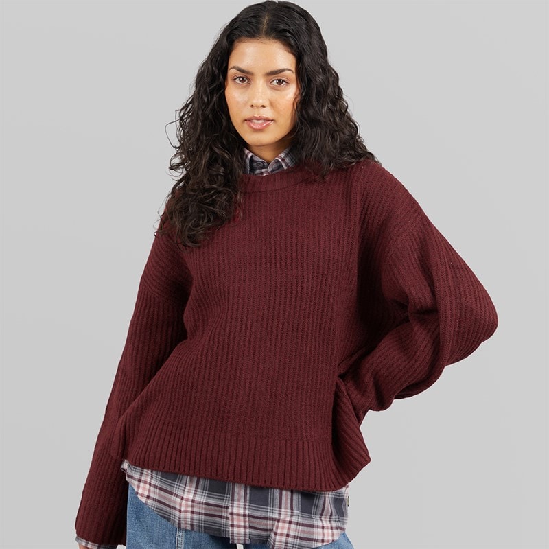JJXX Sigga sweter z okrągłym dekoltem dla niej kolor Cabernet – zdjęcie  5