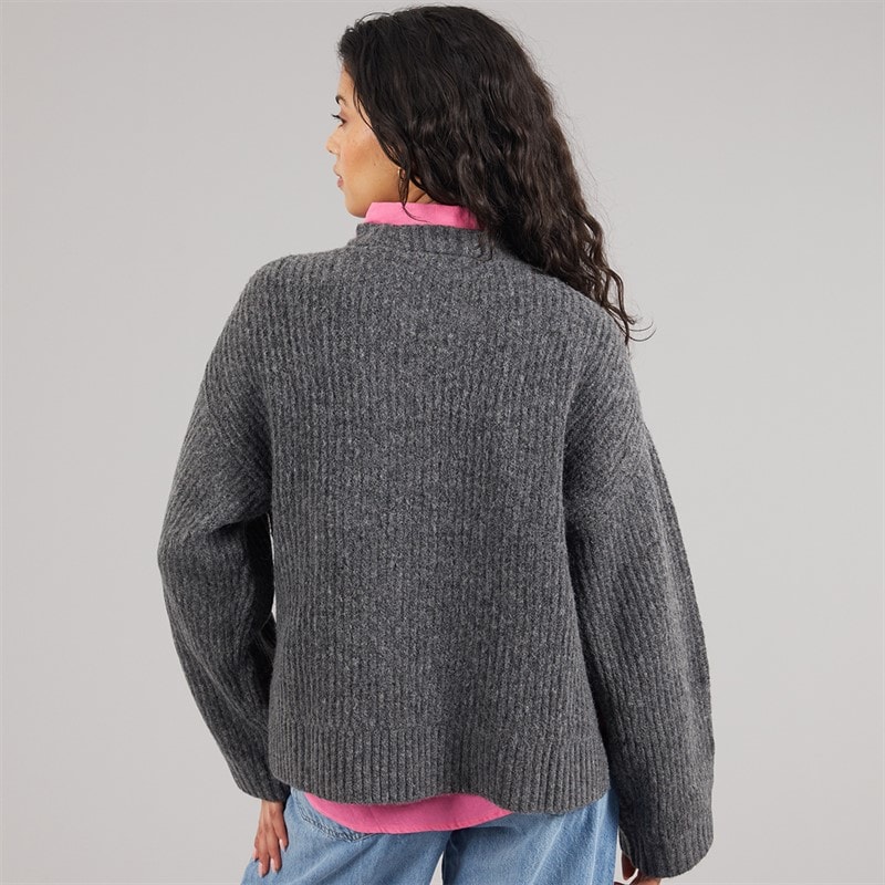 JJXX Sigga sweter z okrągłym dekoltem dla niej kolor Dark Grey Melange – zdjęcie  2