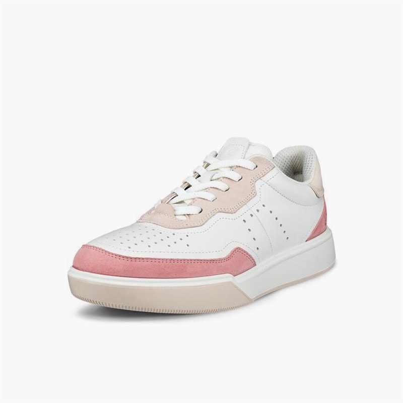 ECCO Baskets basses en cuir Femme style urbain Old Rose/Blanc/Rose Dust - Image 2