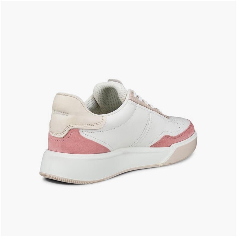 ECCO Baskets basses en cuir Femme style urbain Old Rose/Blanc/Rose Dust - Image 3