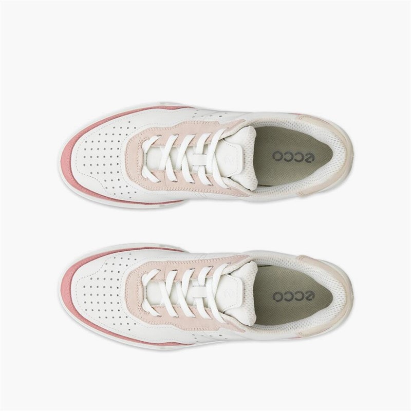 ECCO Baskets basses en cuir Femme style urbain Old Rose/Blanc/Rose Dust - Image 4