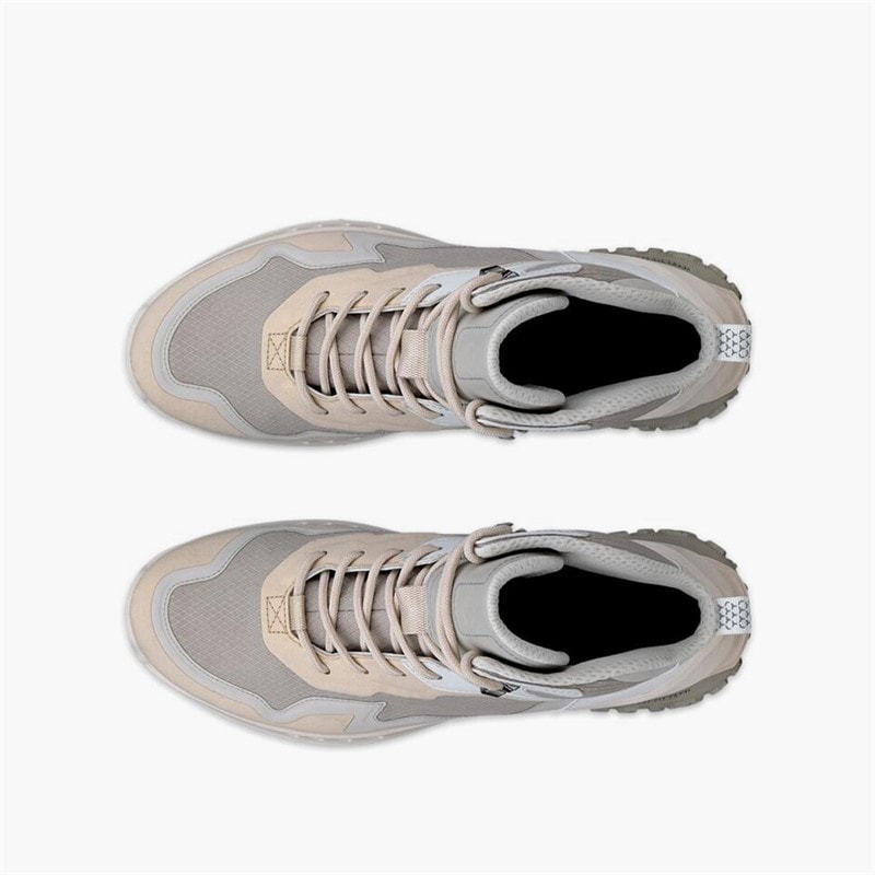 ECCO Dames ULT TRN Nubuck Waterdichte Mid Wandelschoenen Limestone/Gravel/Shadow White - Afbeelding 4