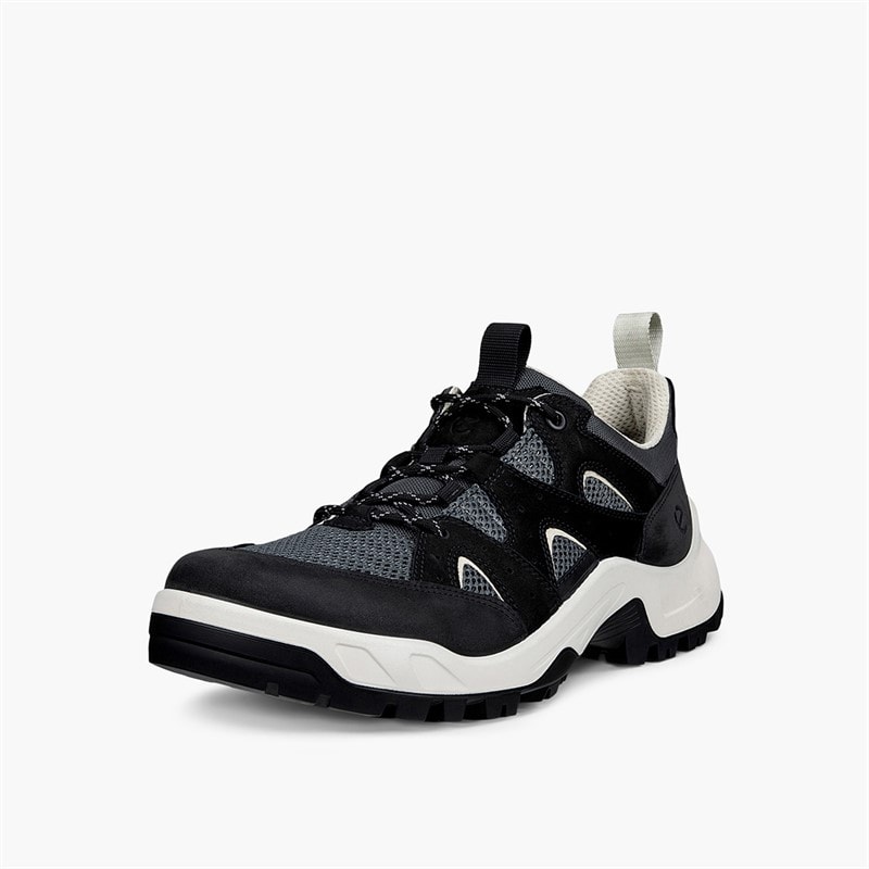 ECCO Heren Offroad Leer X Textiel Sneakers Zwart/Zwart/Magnet - Afbeelding 2