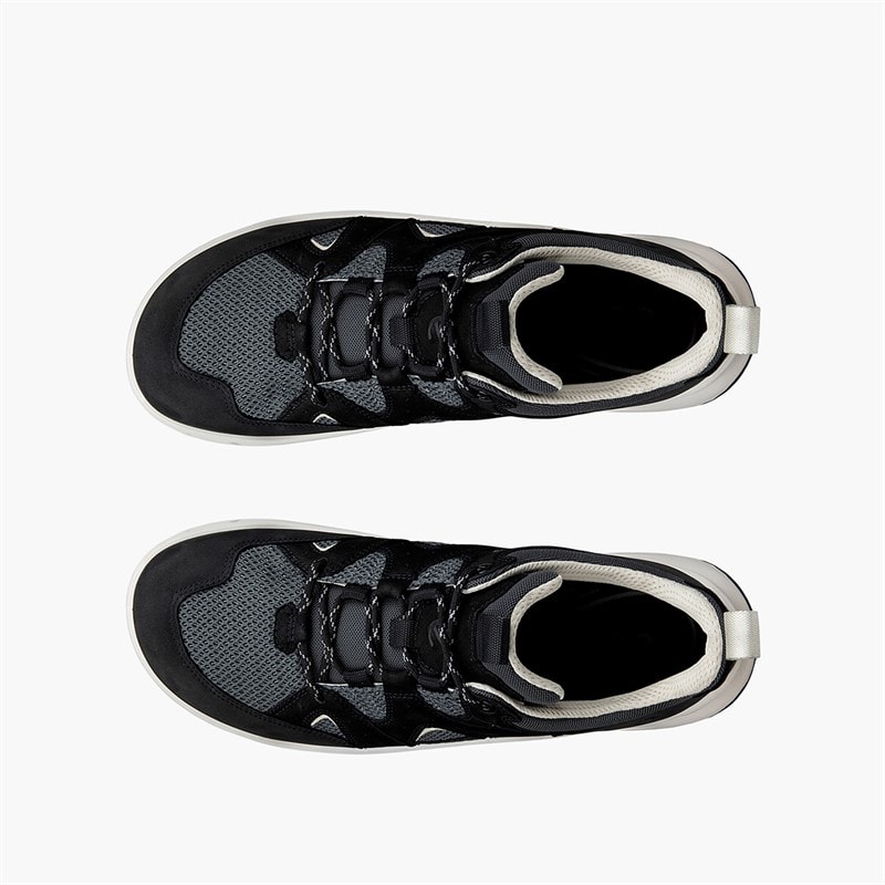 ECCO Heren Offroad Leer X Textiel Sneakers Zwart/Zwart/Magnet - Afbeelding 4