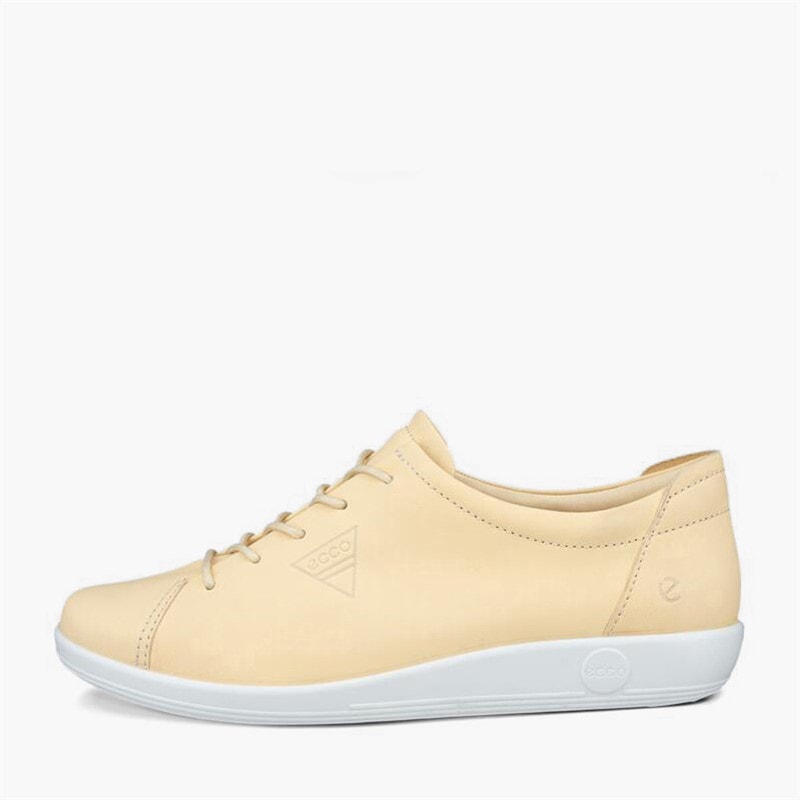 ECCO Dames Zachte 2 Jubileum Leer Sneakers Straw - Afbeelding 1