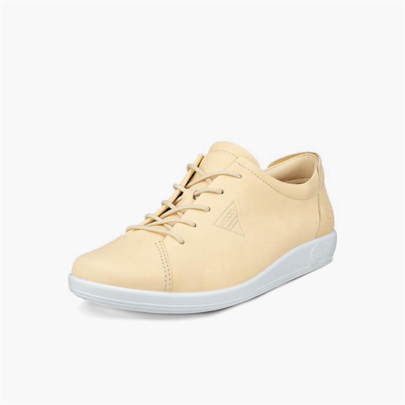 ECCO Dames Zachte 2 Jubileum Leer Sneakers Straw - Afbeelding 2