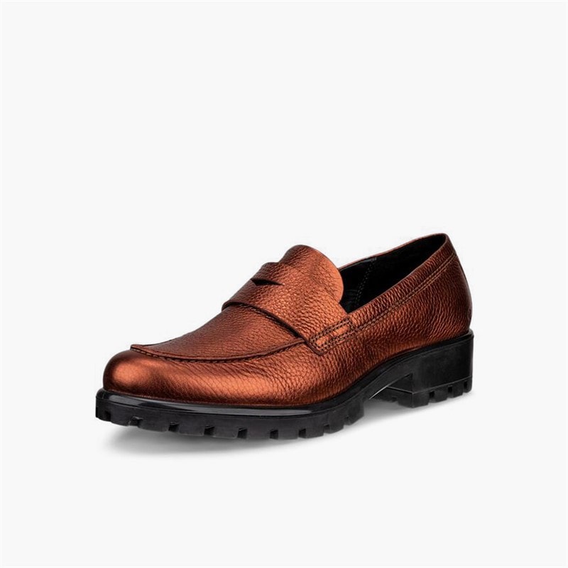 ECCO Dames Moodtray Leren Loafers Bronze Antique - Afbeelding 2