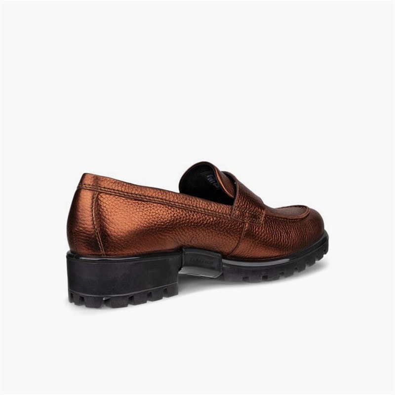ECCO Dames Moodtray Leren Loafers Bronze Antique - Afbeelding 3