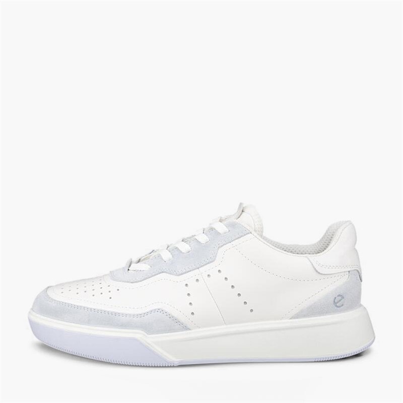 ECCO Dames Street Court Leer Sneakers Air/Wit - Afbeelding 1