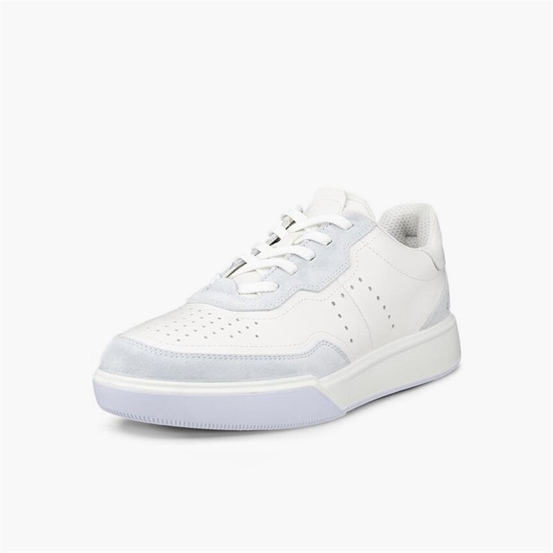 ECCO Dames Street Court Leer Sneakers Air/Wit - Afbeelding 2