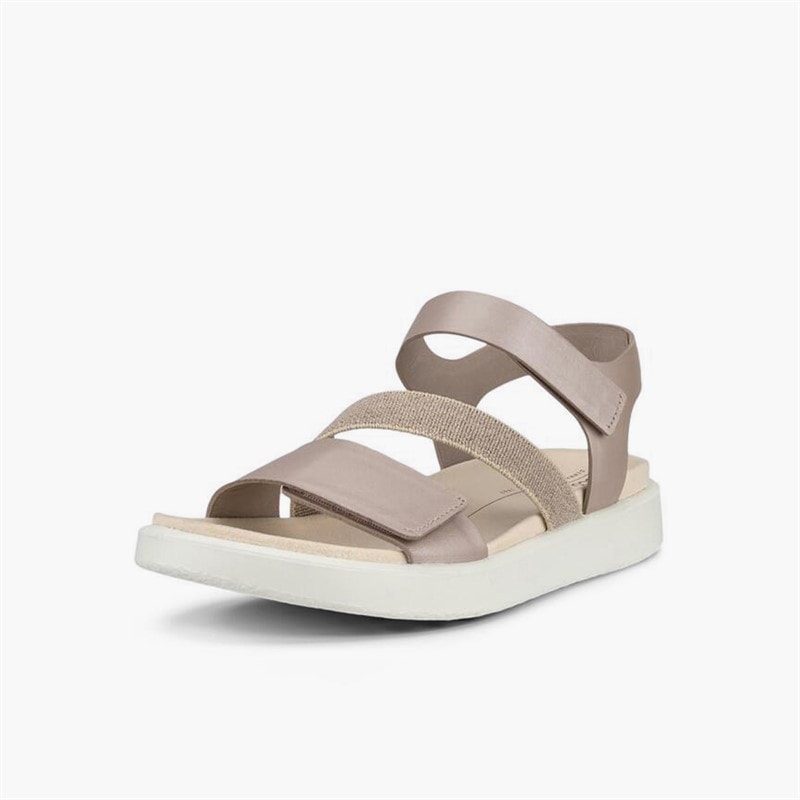 ECCO Sandały na koturnie Flowt nubuk dla niej kolor Grey Rose Metallic – zdjęcie  2