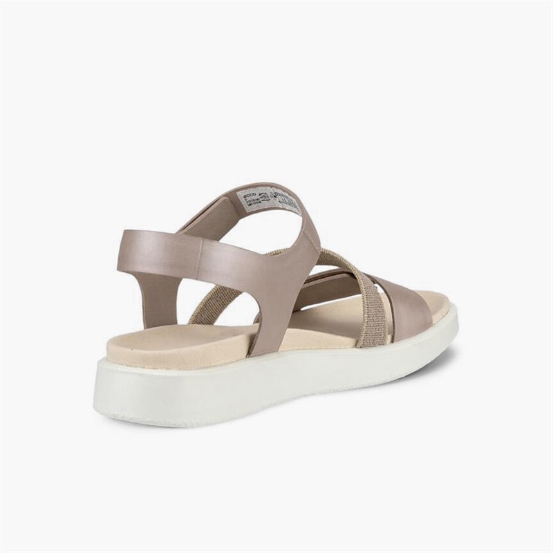 ECCO Sandały na koturnie Flowt nubuk dla niej kolor Grey Rose Metallic – zdjęcie  3