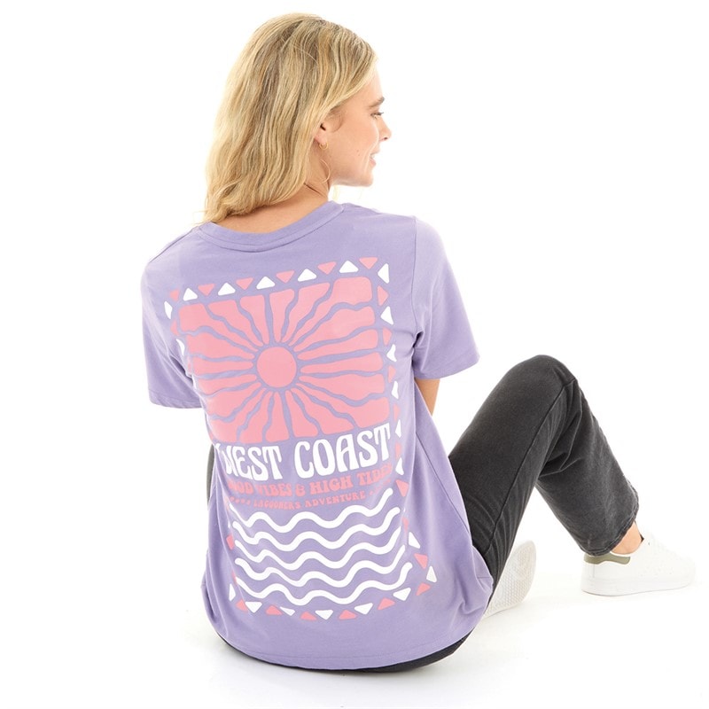 Lagooners Dames West Coast T-shirts Paars - Afbeelding 1