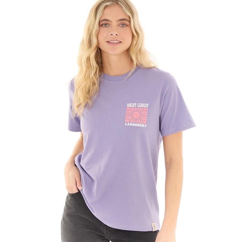 Lagooners Damskie West Coast T-shirty Fioletowy – zdjęcie  2