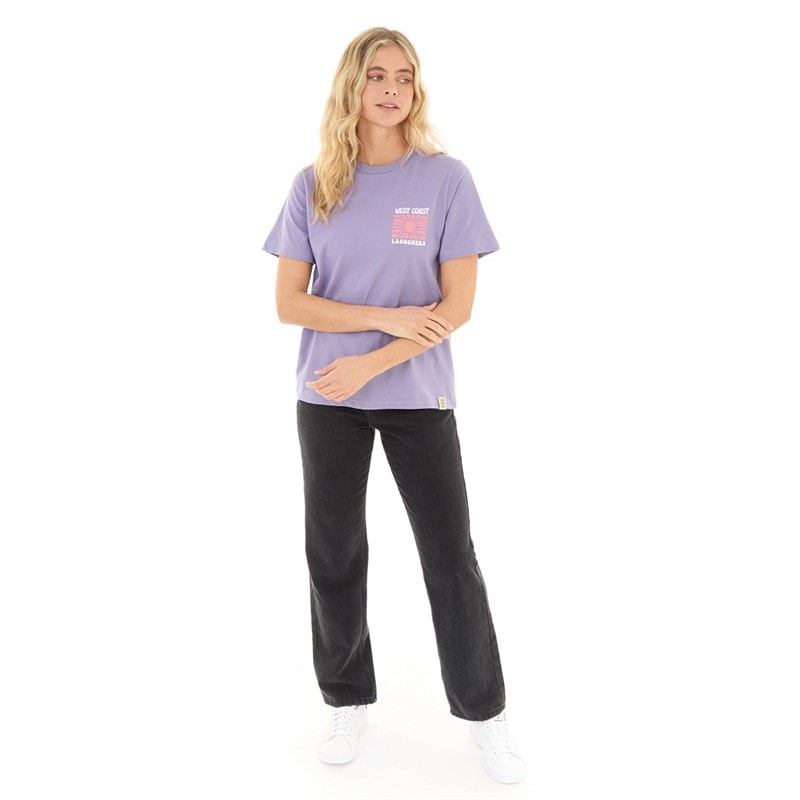 Lagooners Damskie West Coast T-shirty Fioletowy – zdjęcie  3
