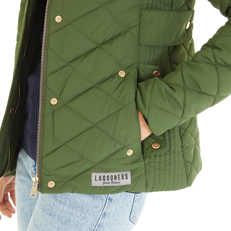 Lagooners Damskie Great Outdoors Pikowane Zielony – zdjęcie  3