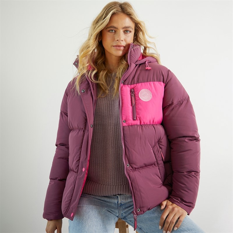 Lagooners Dames St Austell Korte Puffer Jas Bordeau