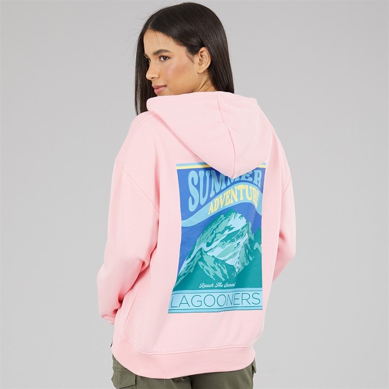 Lagooners Dames Pheasant Rise Grafische Hoodie Roze - Afbeelding 3