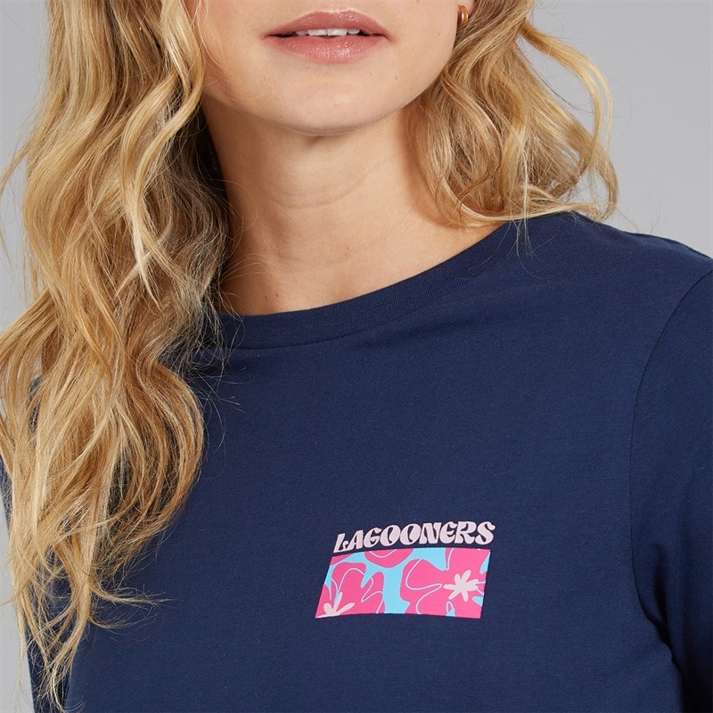 Lagooners Dames Brixcombe Lange Mouw T-Shirt Navy - Afbeelding 3