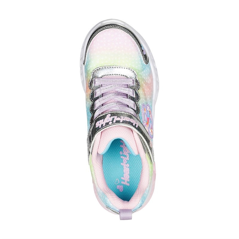 SKECHERS SPORT SKECHERS Mädchen Flutter Herz Lichter Simply Love Turnschuhe Silber - Bild 4