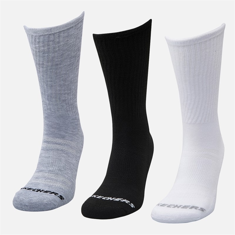SKECHERS Set van 6 Crew Sokken Wit/Zwart/Grijs - Afbeelding 2