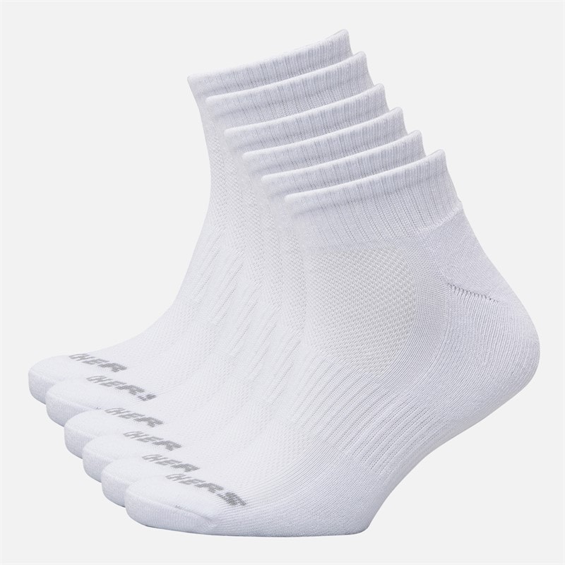 SKECHERS Six Pack Kousen Kwart wit Traditional