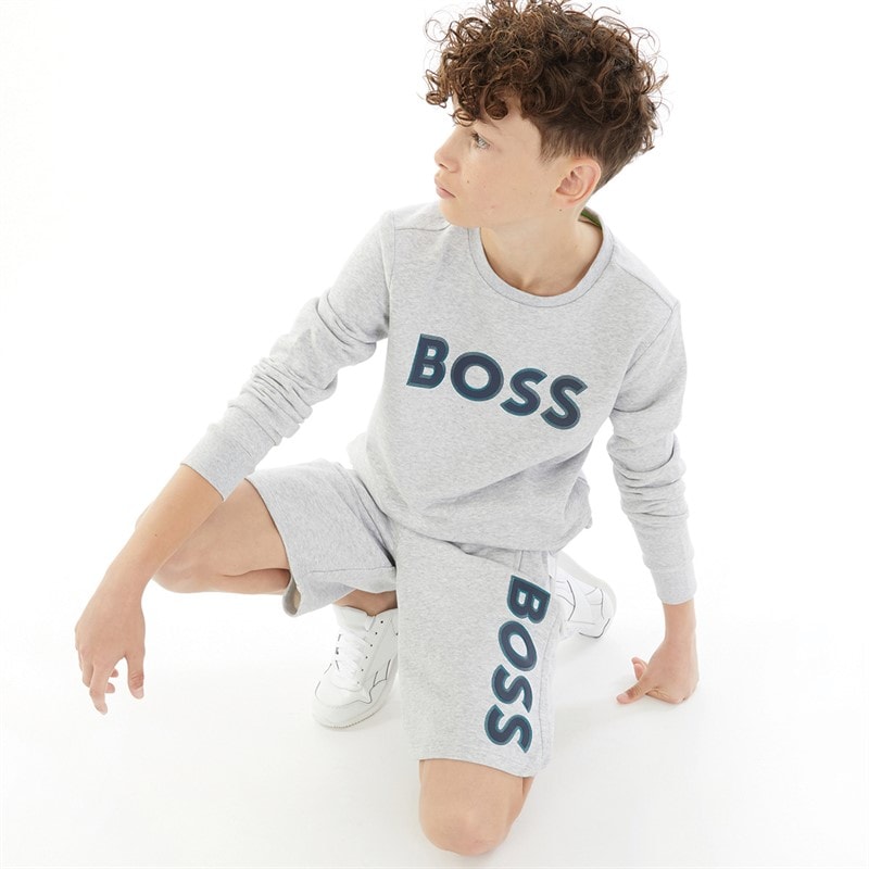 BOSS Jongens Jersey shorts Grijs - Afbeelding 3