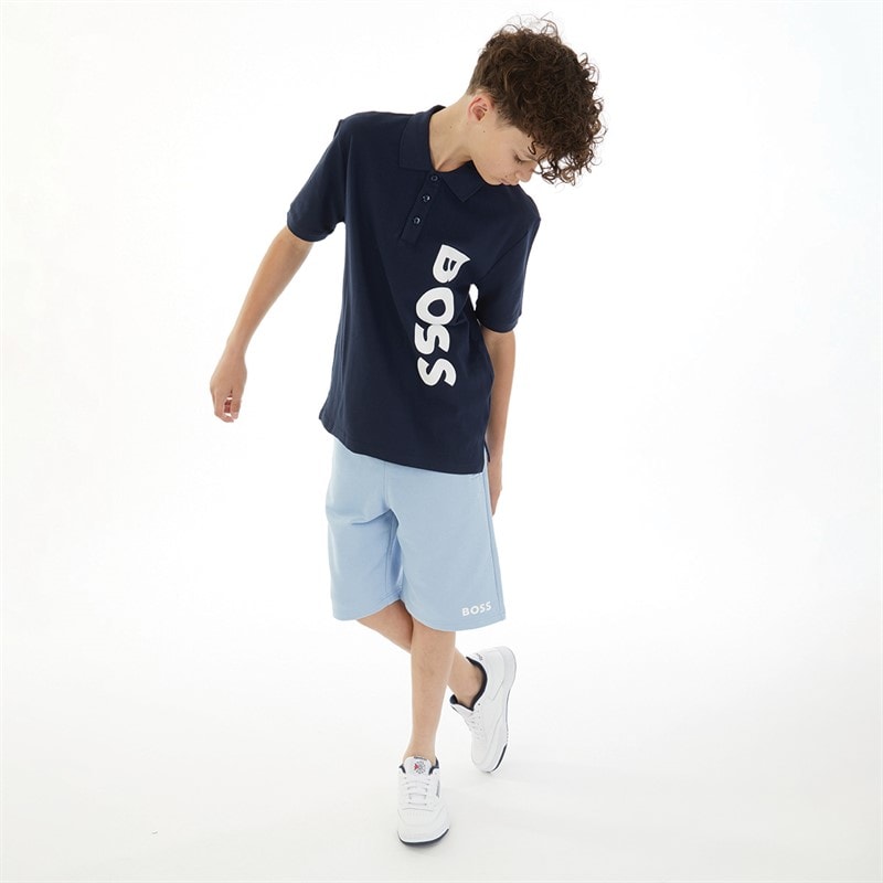 BOSS Jongens Sweat Shorts Lichtblauw - Afbeelding 3