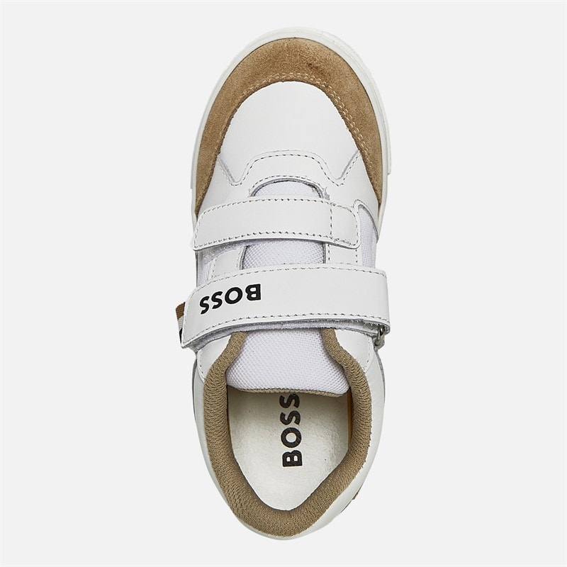 BOSS Jongens Logo Klittenband Cupzool Sneakers Wit - Afbeelding 4