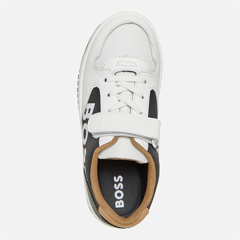 BOSS Junge Logo Klettverschluss Court Turnschuhe Weiss - Bild 4