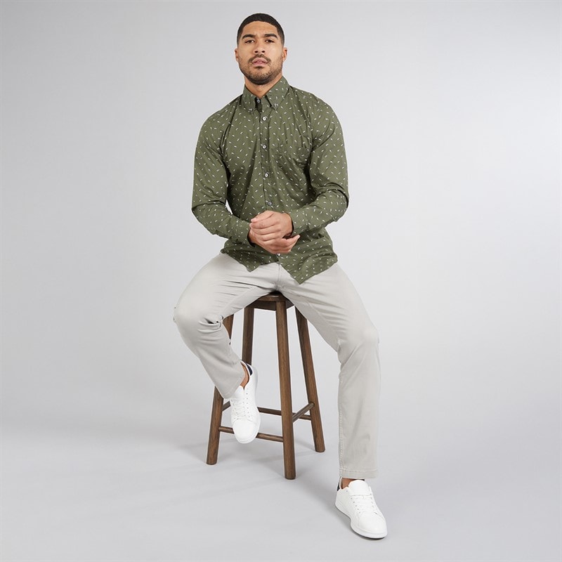 BOSS Heren Rickert Shirt Open Green - Afbeelding 4
