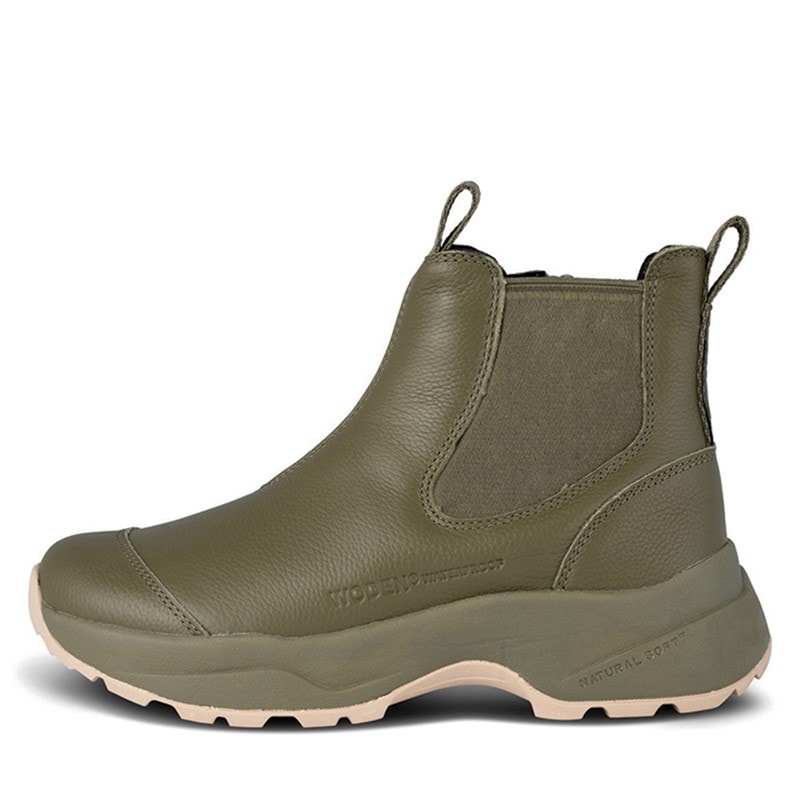 Woden Dames Silje Warm Waterproof Enkellaarzen Groen - Afbeelding 1