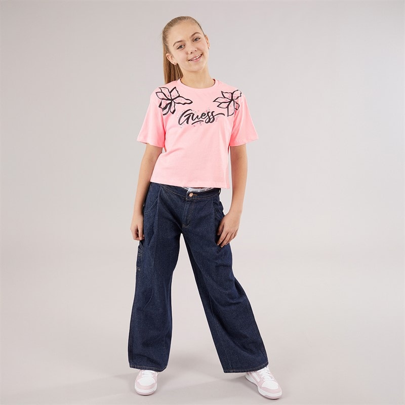 Guess T-shirt dla niej kolor Cotton Candy Pink – zdjęcie  3