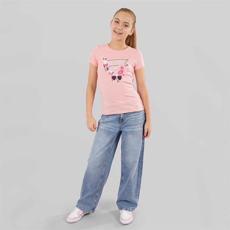 Guess T-shirt dla niej kolor Cotton Candy Pink – zdjęcie  3