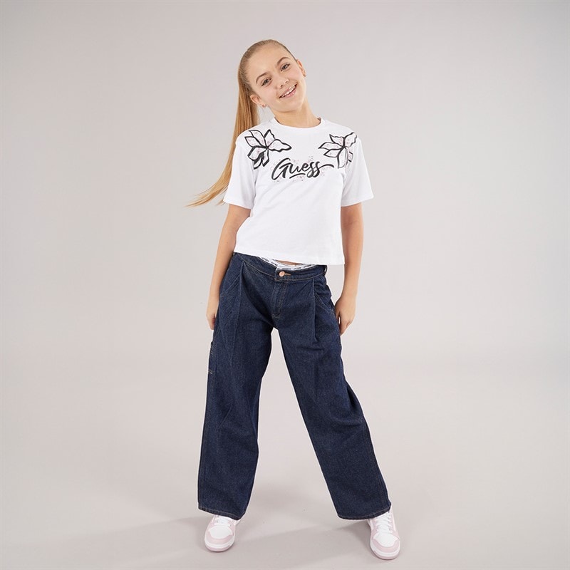 Guess Mädchen T Shirt Pure White - Bild 3