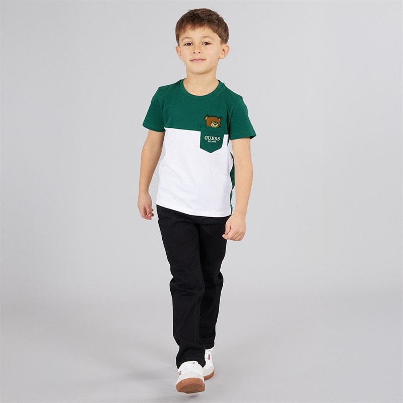 Guess T-shirt dla chłopca kolor Throwback Green – zdjęcie  4