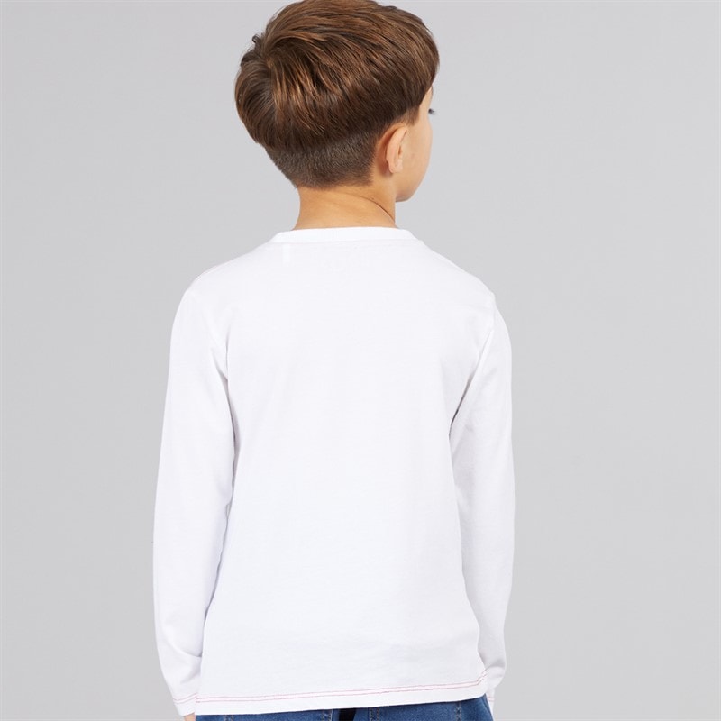 Guess Junge Langarm T Shirt Pure White - Bild 2