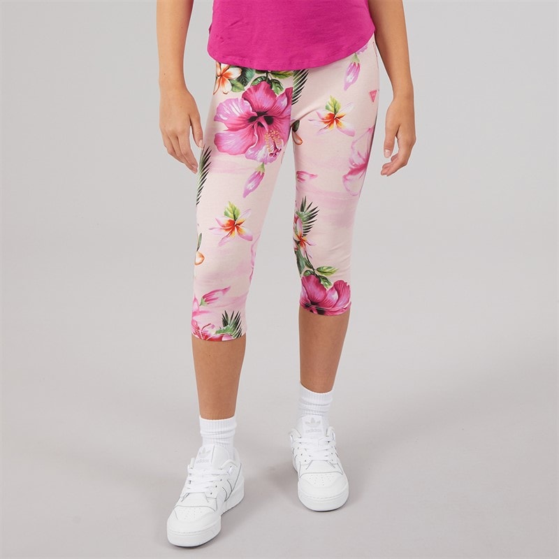 Guess Capri legginsy dla dziewczynki kolor Hibiscus Oasis