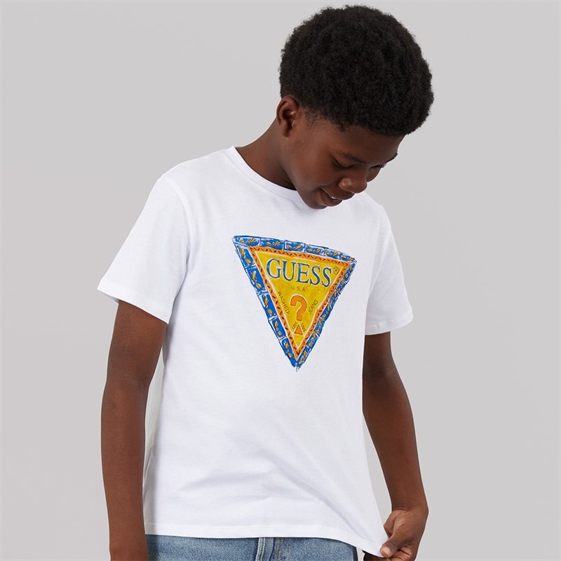 Guess T-shirt dla chłopca kolor Pure White – zdjęcie  3