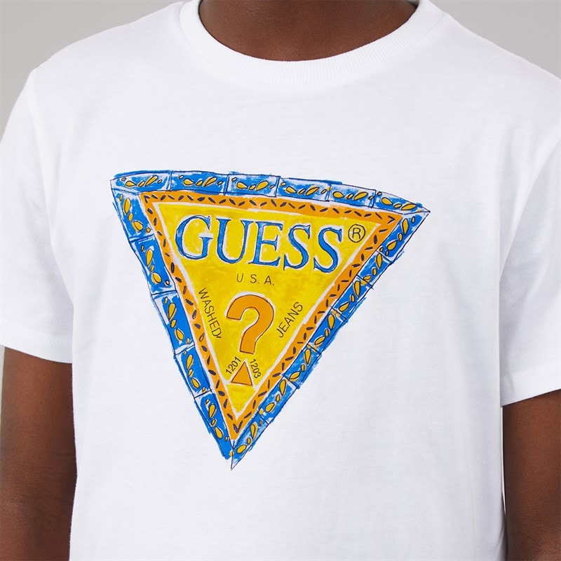 Guess T-shirt dla chłopca kolor Pure White – zdjęcie  5